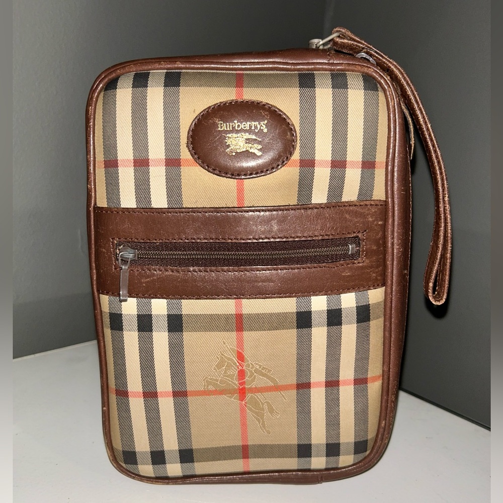 Vintage Burberry Nova Check Clutch Bag Wristlet